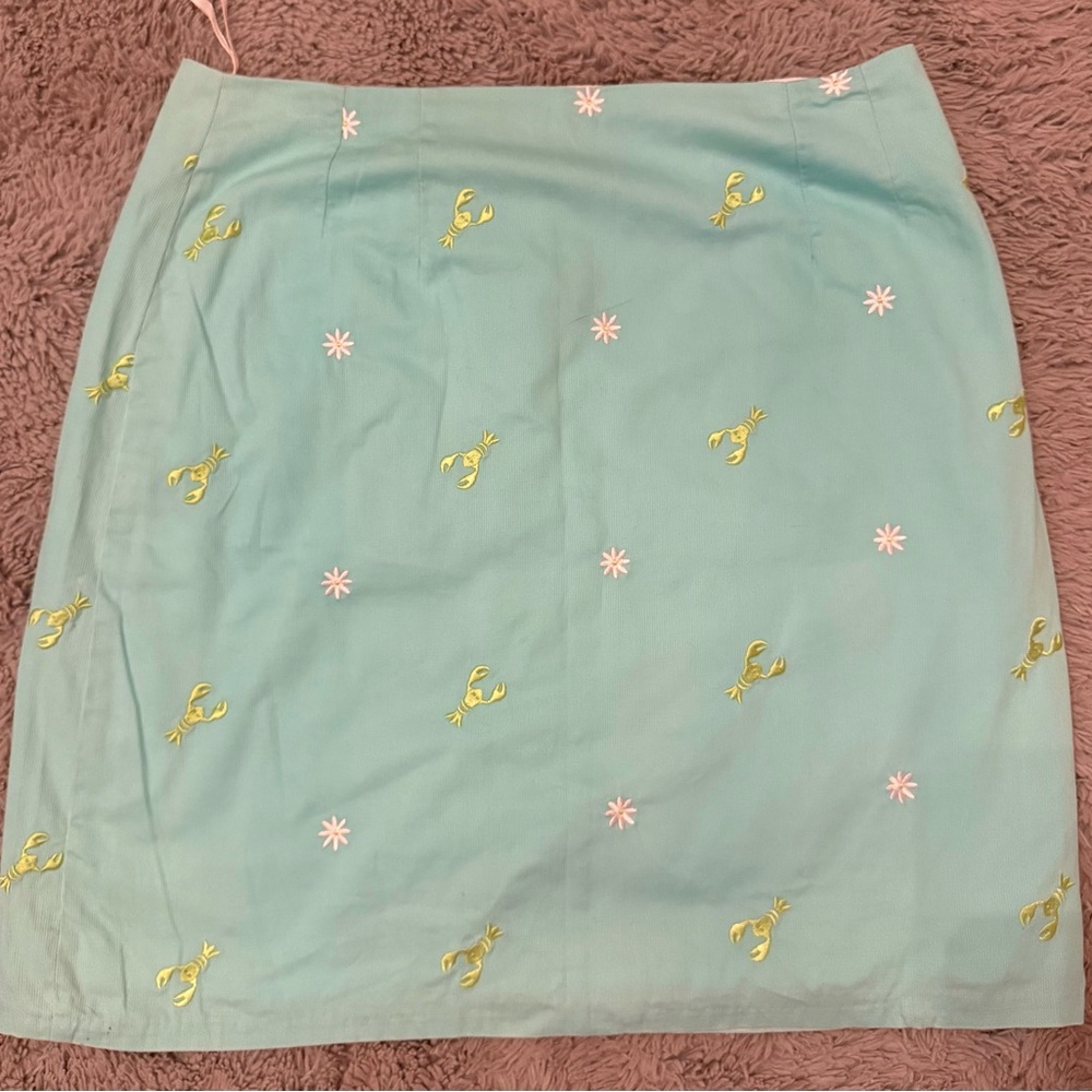 Lilly Pulitzer VINTAGE LIGHT TURQUOISE/AQUA Blue Embellished Mini Pencil Skirt